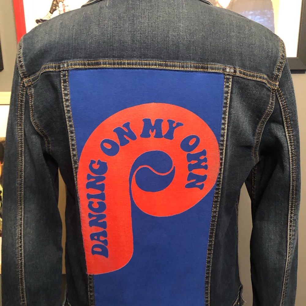 Philadelphia Phillies Up-Cycled Denim Jacket Women’s Size Small